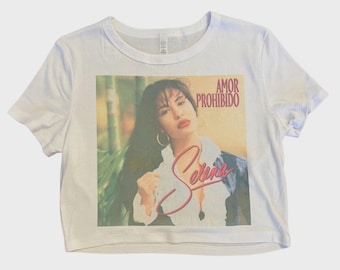 Como La Flor Selena Retro Vintage Graphic Design Crop Top Soft Style