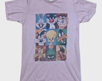 Looney Tunes Character Box Retro Vintage Graphic Design T-shirt Soft Style