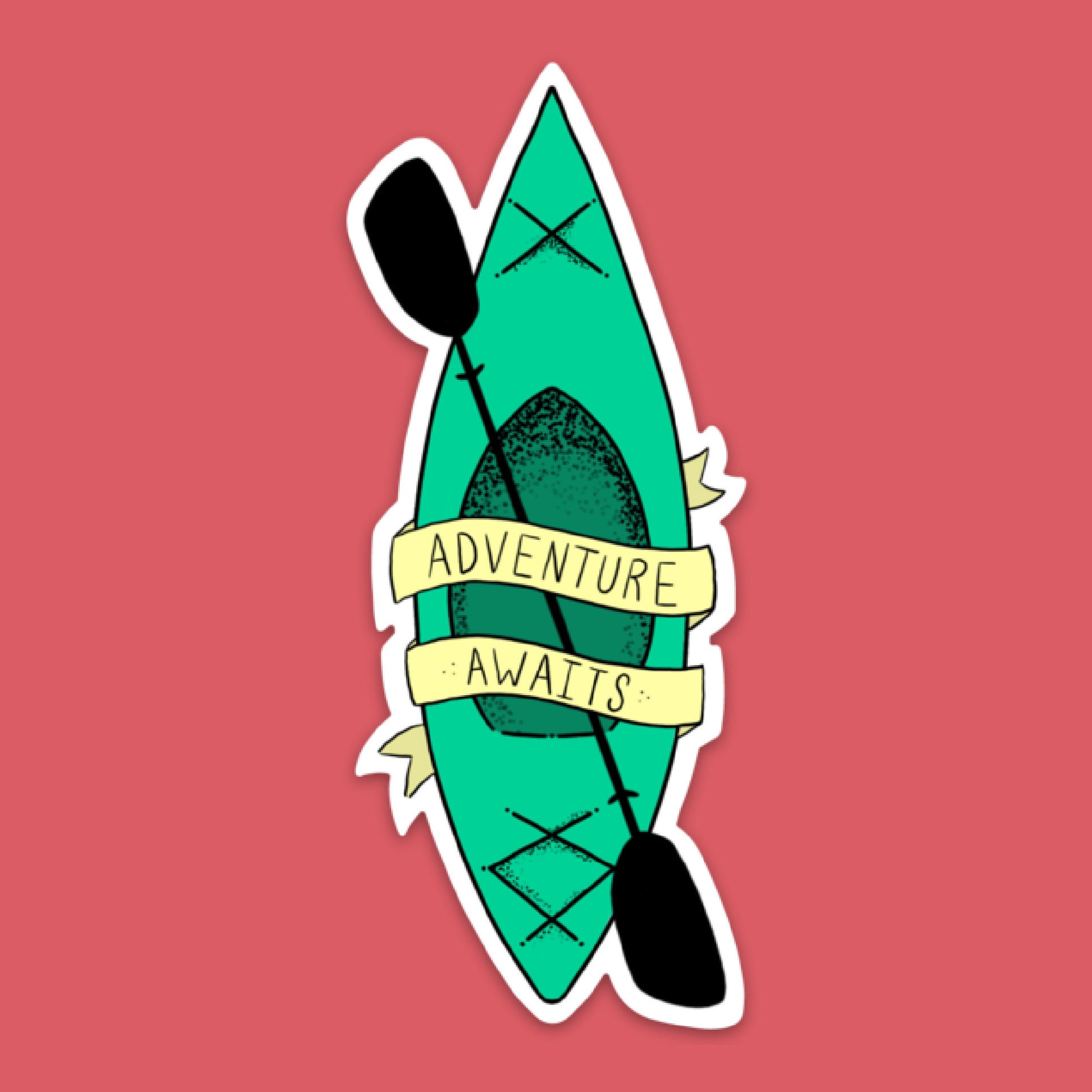 Adventure Awaits Kayak - Sticker - Etsy