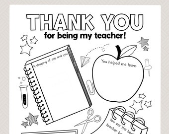 Teacher Appreciation Letter | Teacher Thank You Letter | Teacher Appreciation Printable | Thank You Coloring Page | Teacher Gift