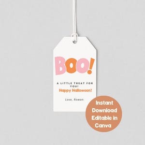 Boo! Halloween Gift Tag | Digital Download Halloween Gift Tag | Editable Gift Tag