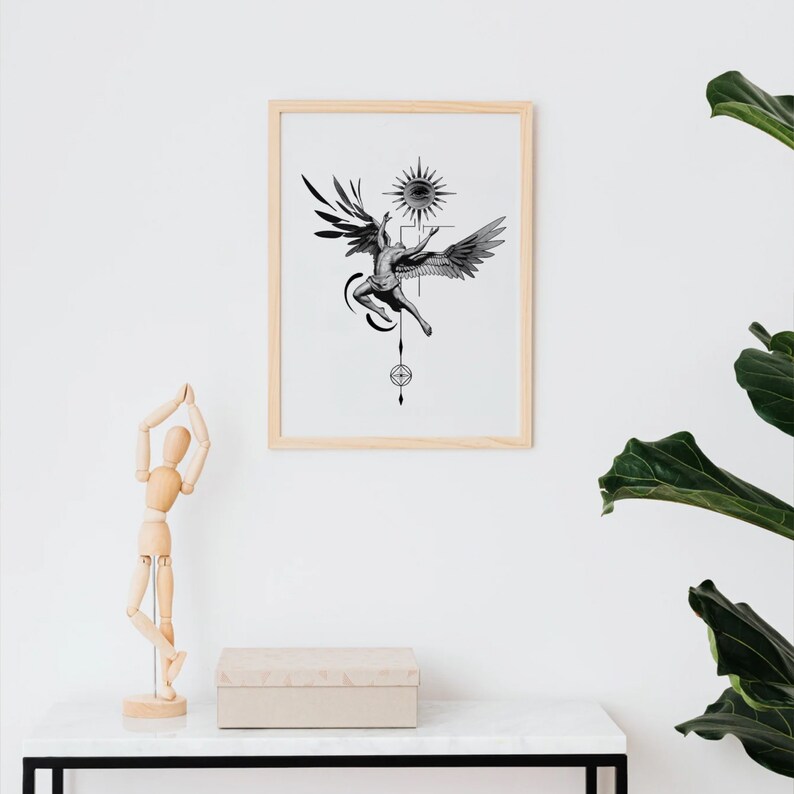 Icarus Wall Frame Frame Wall Art Wall Frame Set Wood Wall Etsy