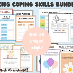 Kinder Bewältigungsfähigkeiten Arbeitsblätter Bundle Lehrer Ressourcen Kit Hilfreiche Eltern Werkzeuge Selbstregulierung Kinder Emotionale Gesundheit Therapie Spiele