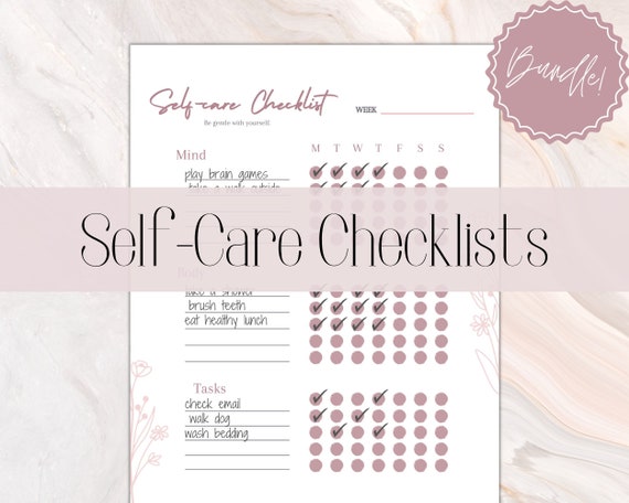 Selfcare Planner BUNDLE! Wellness Journal, Printable Selfcare Tracker, Checklist, Health Planner, Wellbeing, Mindfulness, Worksheet Kit Plan