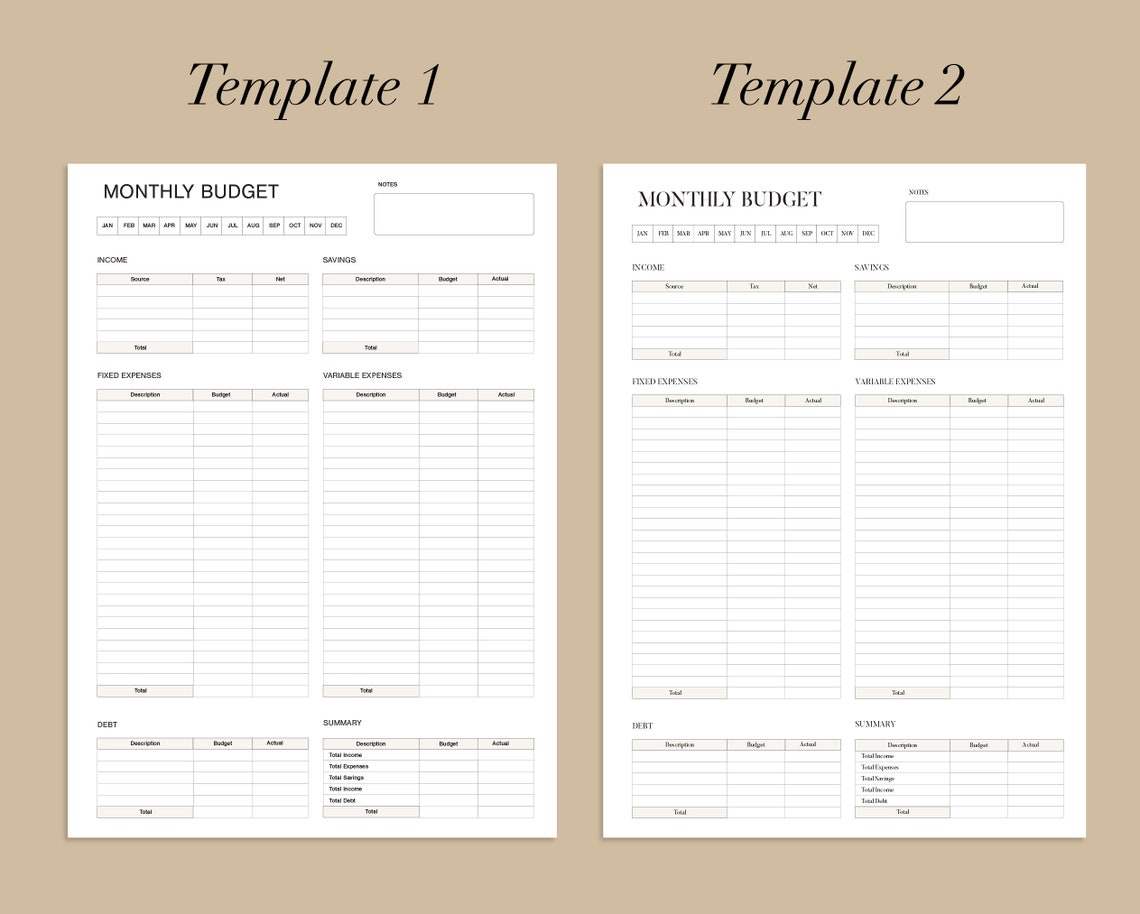 Monthly Budget Tracker Printable Budget Tracker Template Budget Sheet