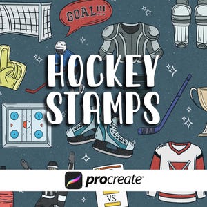 23 digitale hockeypostzegels Procreate-borstelset Sportzegelbundel Commercieel gebruik