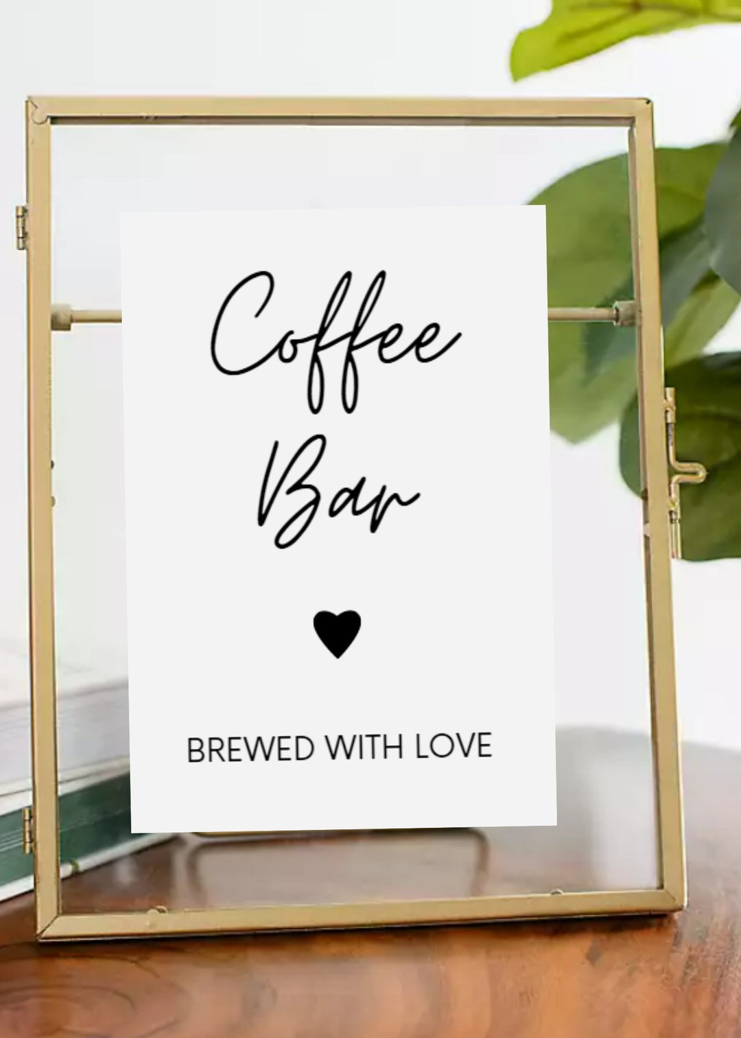 Kitchen Wall Art Printable Coffee Bar Brewed With Love L - Etsy