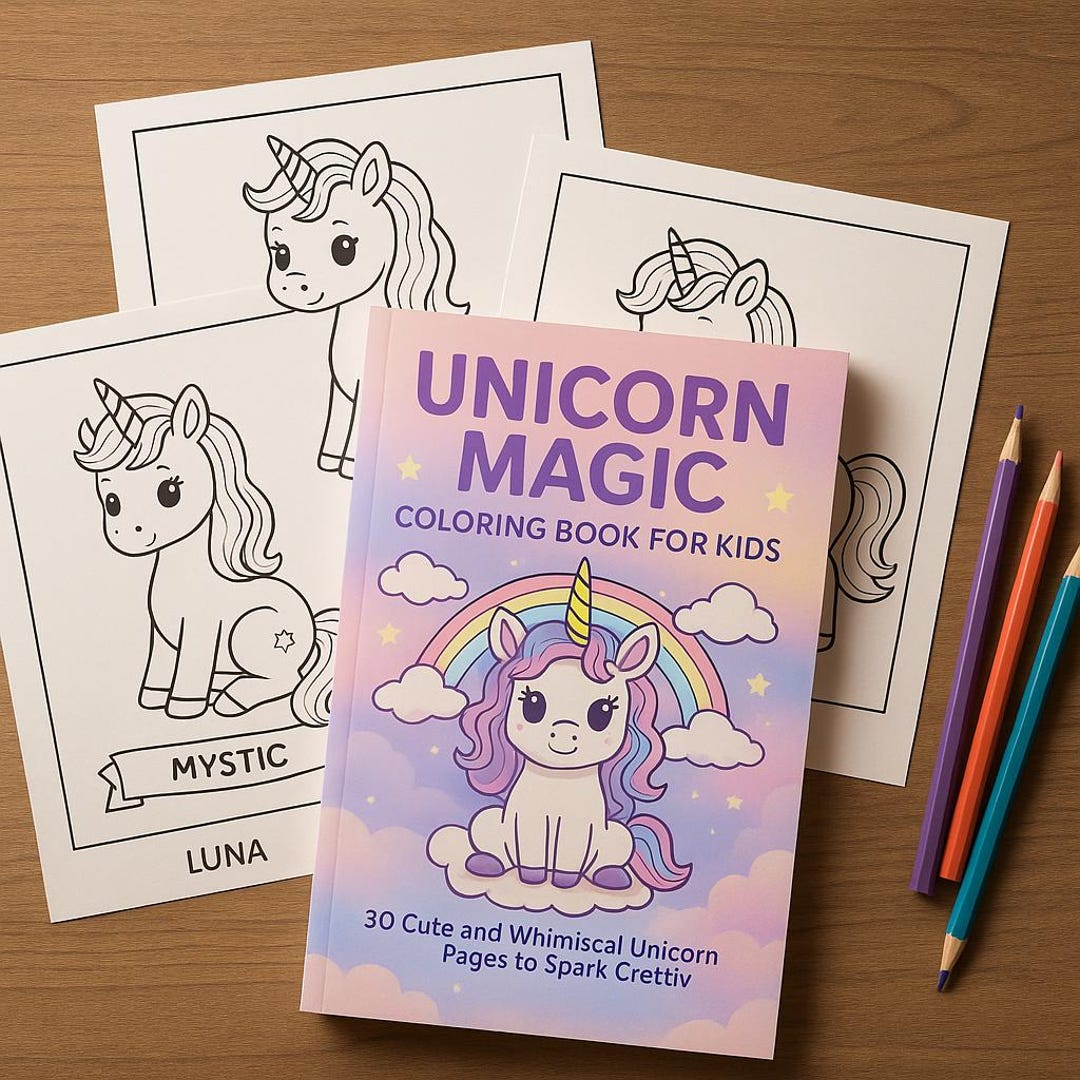 Unicorn Coloring Book for Kids – 30 Magical Pages – Printable Digital ...