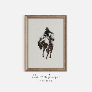 Bucking Bronco Grafikdruck | Western Cowboy Gemälde | Western und Western Raum Dekor | Cowboy Wand Kunst | Ranch Dekor | DRUCKBAR 158