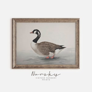 Vintage Goose Painting - Muted Duck Animal Illustration - Nursery Illustration Decor - Farmhouse Prints - Printable 33