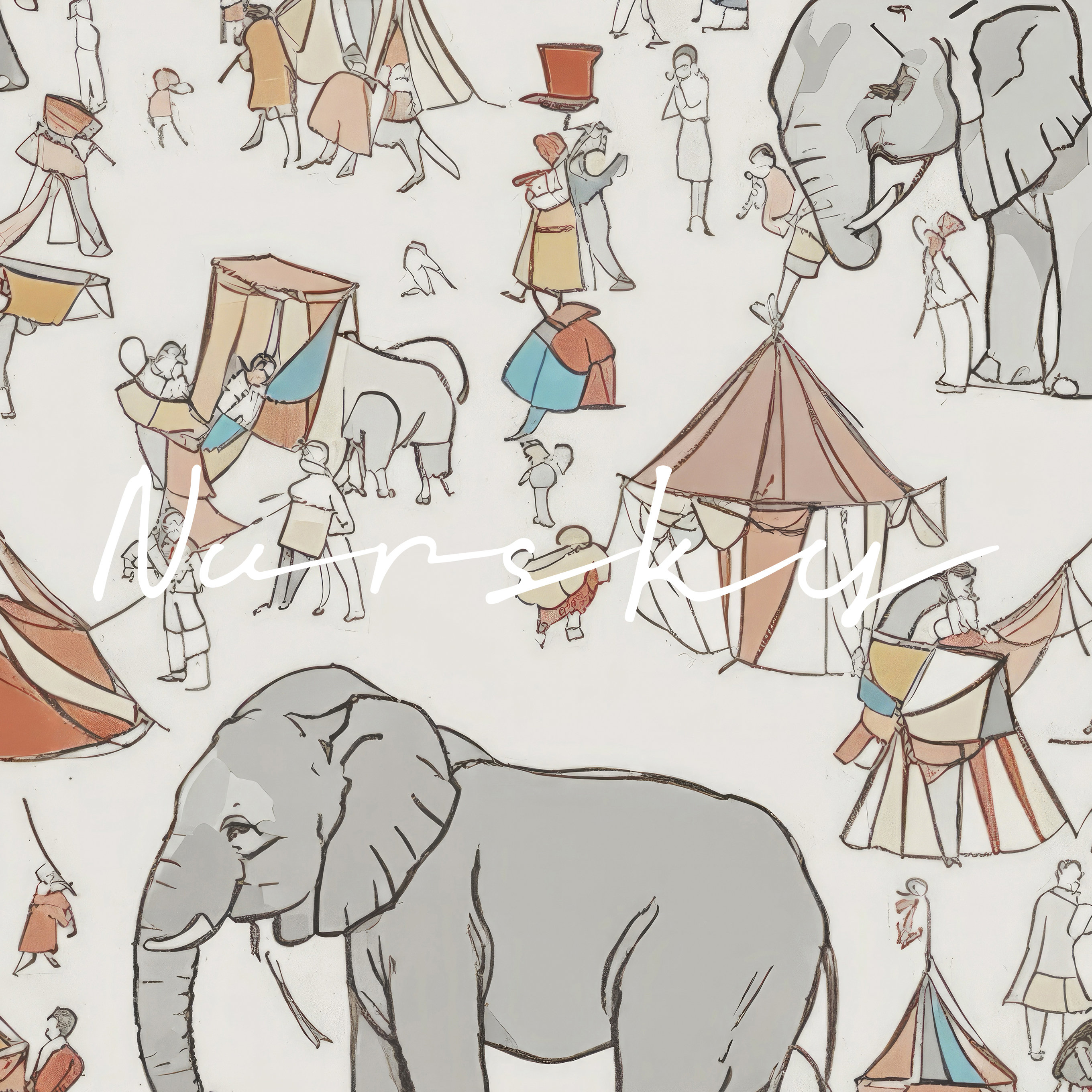 Circus Theme Print Elephant Nursery Art Safari Animals Decor Circus ...