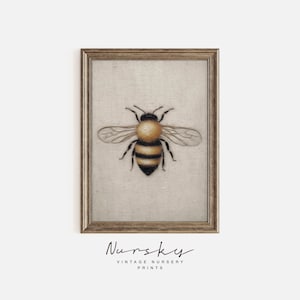 Vintage Bee Oil Painting | Honey Bee Kitchen Decor | Bee Illustration Art | Bee Lover Gift | Small Still Life Painting | Printable Art 72