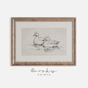 Adorable Ducklings Print | Cute Animal Printable | Vintage Woodland Animal Art | Kids Room Wall Art | Baby Animal Prints | Nursery Decor 191