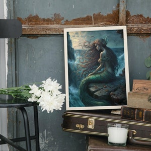 Mermaid Printable Wall Art Mermaid Printables Mermaid Art - Etsy