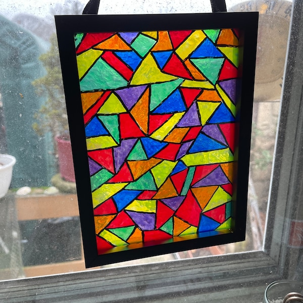 Stain glass painted Hanging Frame