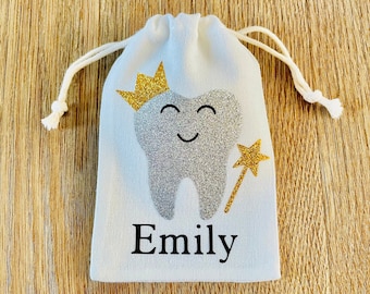 Personalised Tooth Fairy Bag, Tooth, Pouch, First tooth, Keepsake tooth fairy, Children's gift, 1st tooth, Fairy bag, Tooth fairy pouch