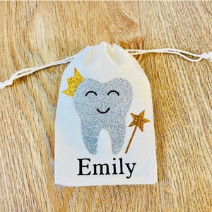 Personalised Tooth Fairy Bag, Tooth, Pouch, First tooth, Keepsake tooth fairy, Children's gift, 1st tooth, Fairy bag, Tooth fairy pouch image 9