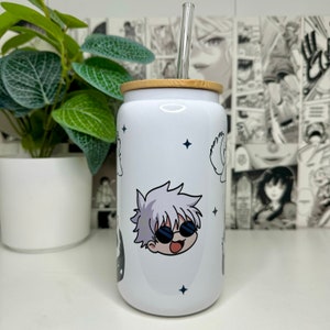 Anime Glass Cup- Anime Cup- Anime Gift- Kawaii Cup- Cute Anime Cup ...