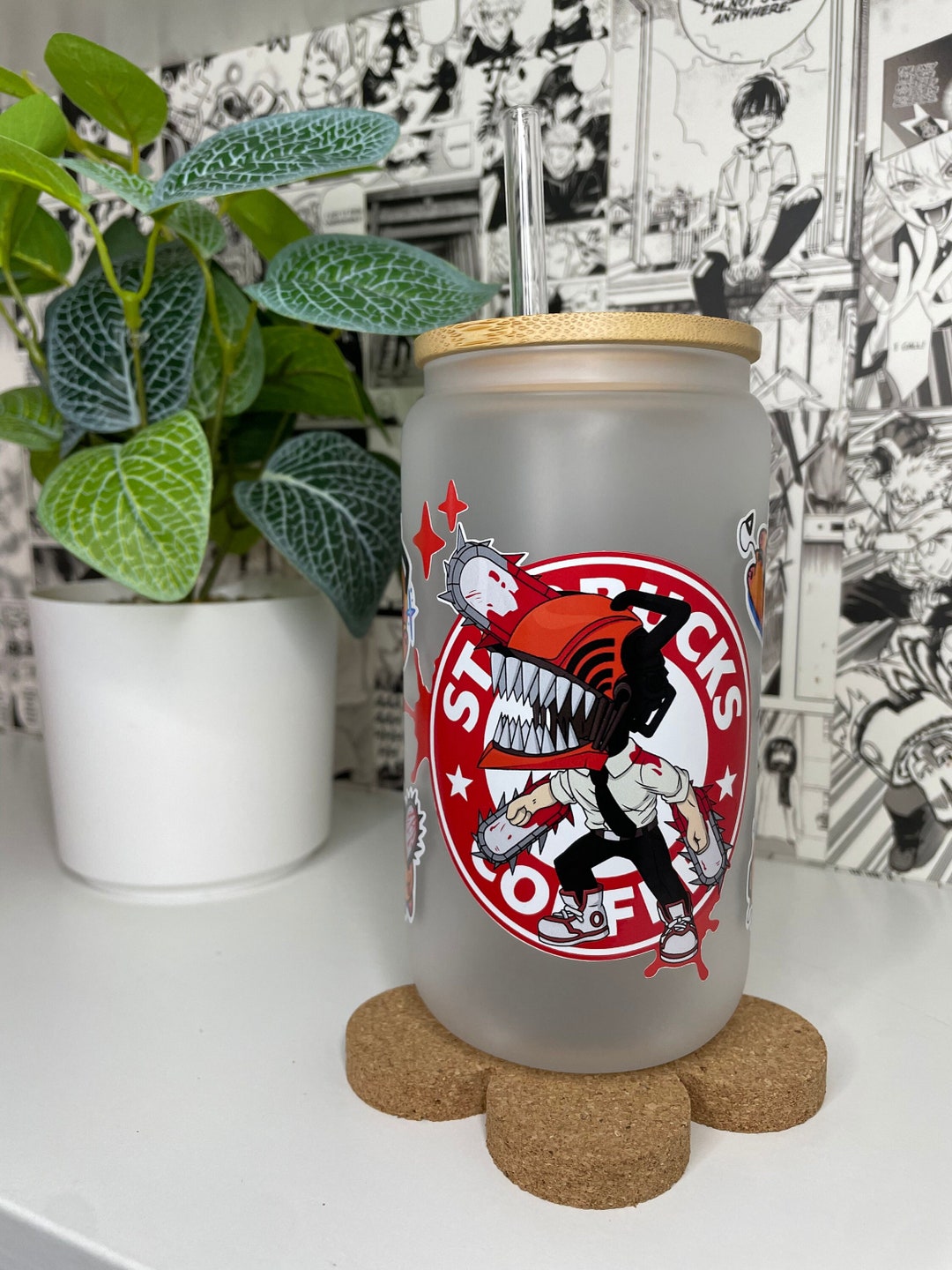 Anime Cup Anime Beer Can Glass Anime Gift Anime Denji Cup - Etsy