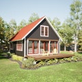 Cabin Plans 22'x32' PDF Plans for small cabin with Loft | DIY easy to build small cottage with French doors - Instant Download