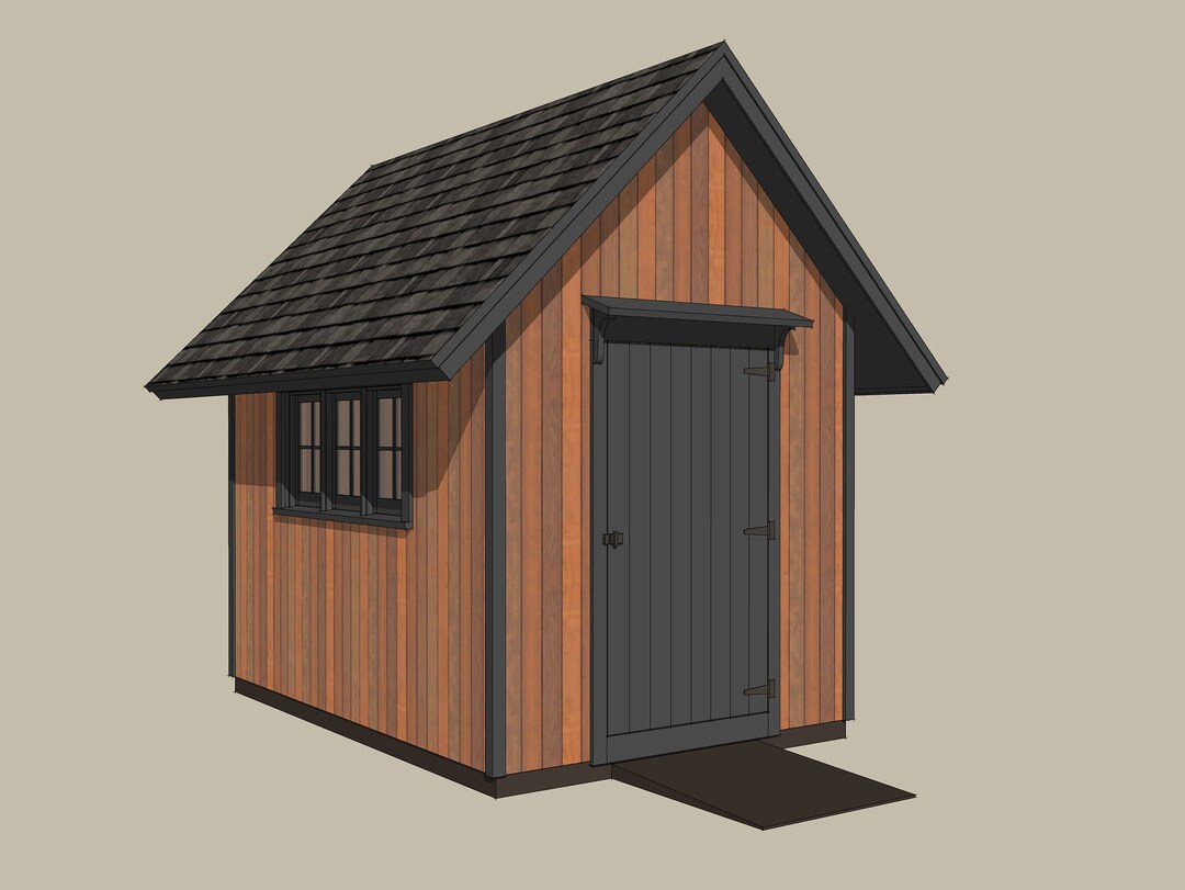 Shed Plans 8'x12' PDF Plans DIY Backyard Shed Blueprints for She Shed