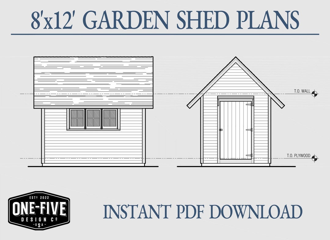 Shed Plans 8'x12' PDF Plans DIY Backyard Shed Etsy
