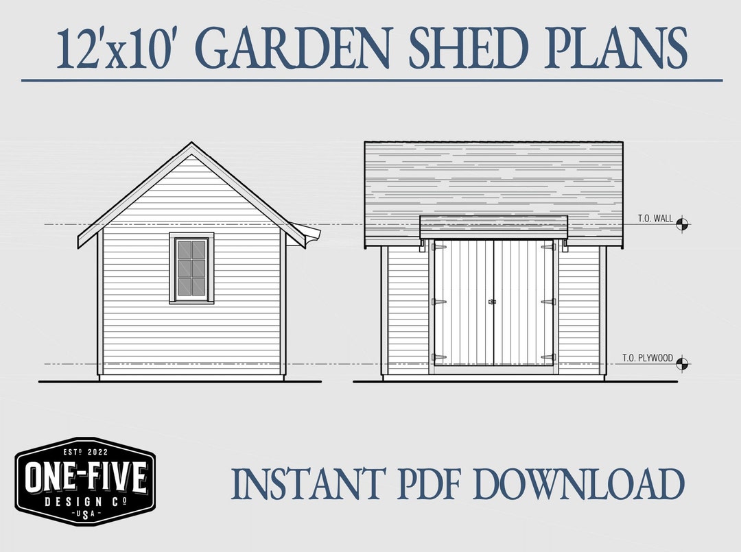 Shed Plans 12'x10' PDF Plans DIY Backyard Shed Etsy