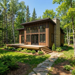 32x24 Cabin Plans with Clerestory Windows: DIY Cottage House Blueprint (PDF Download) image 1
