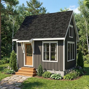 12x16 Off-Grid Cabin Plans with Loft: DIY Tiny House Blueprint (PDF Download)