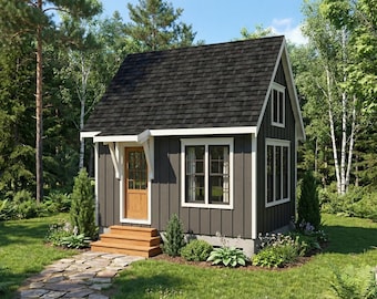 12x16 Off-Grid Cabin Plans with Loft: DIY Tiny House Blueprint (PDF Download)