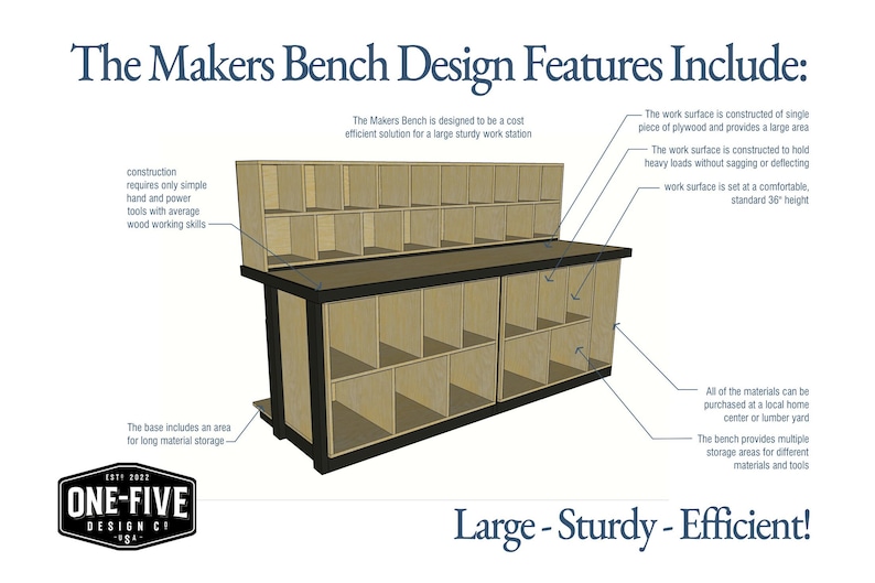 Maker Bench Makers Workbench Plans - PDF Instant Download - Stained Glass Workbench ...