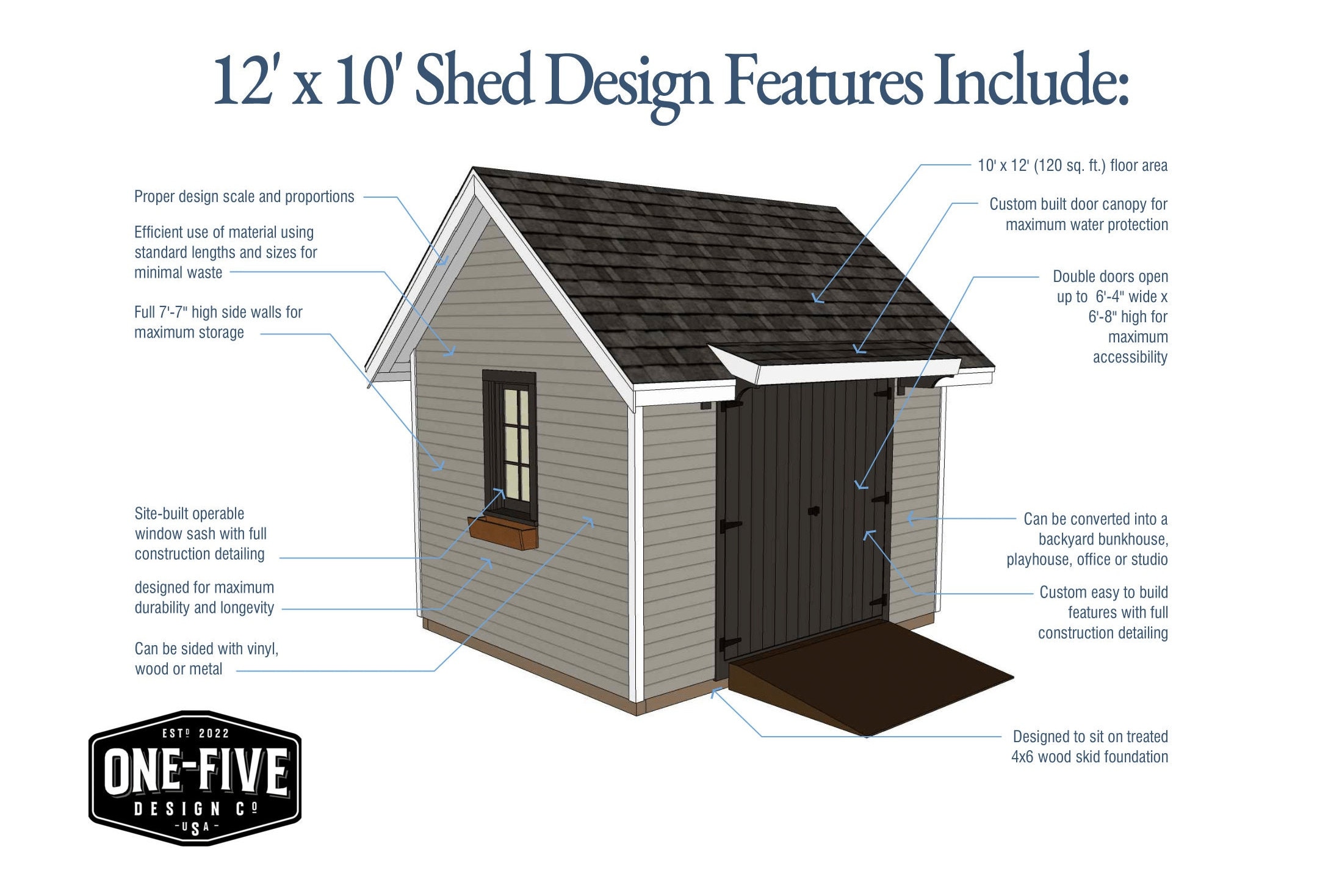 Shed Plans 12'x10' PDF Plans DIY Backyard Shed Etsy