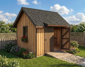 12'x10' Gable Garden Shed Plans: DIY Backyard Shed Blueprints (PDF)