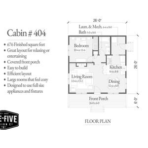 Floor plan showing 676 sq. ft., 1 bedroom, 1 bath, and spacious living area.