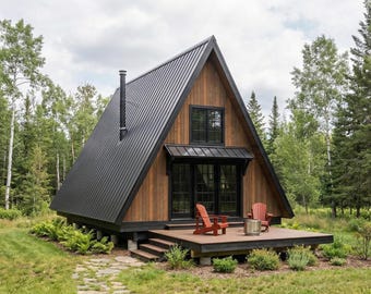 A-Frame Cabin Plans | 20x32 | 1 Bed + Loft | Instant Download PDF | Permit-Ready Construction Plans