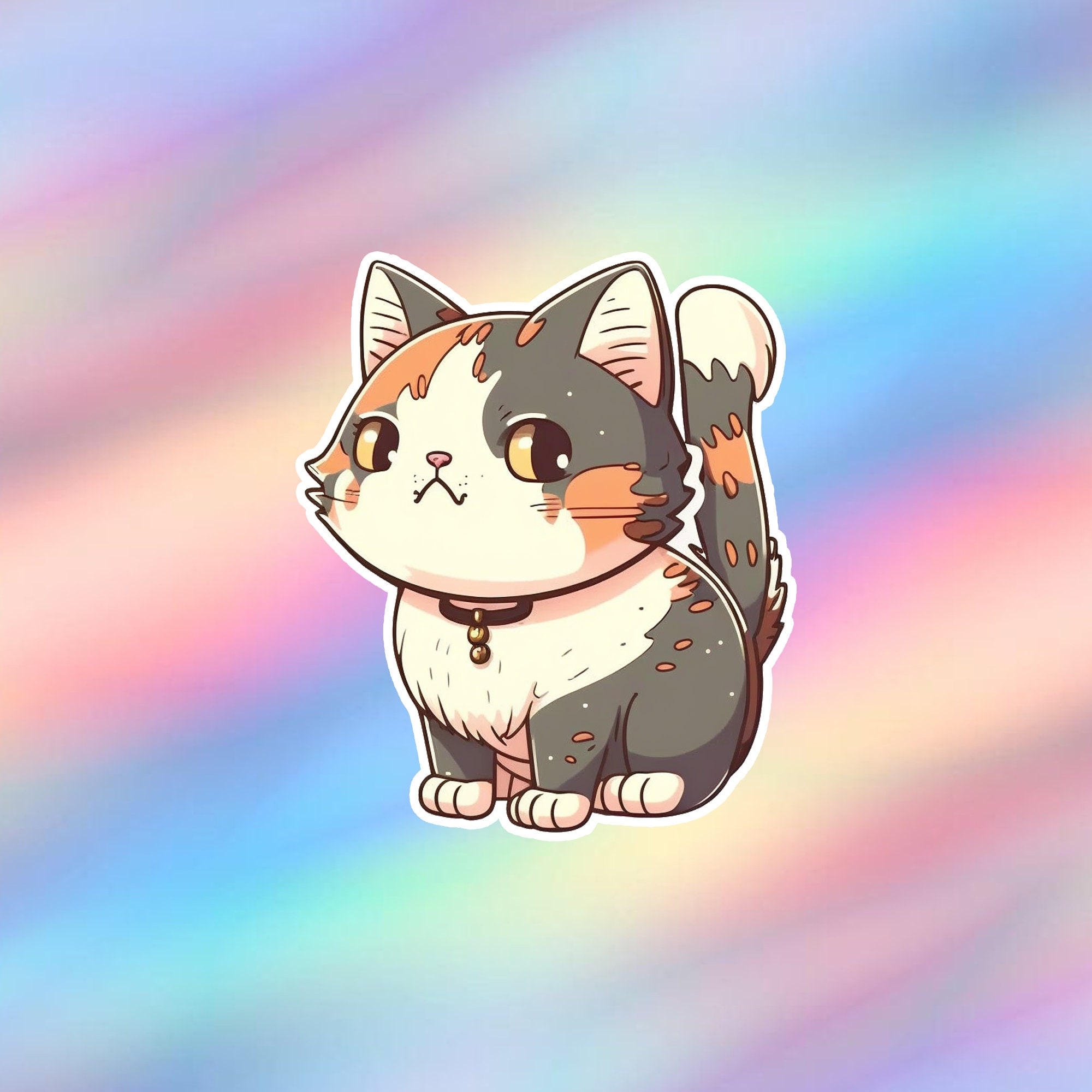 Cute Cat Sticker Kawaii Vinyl Cat Laptop Sticker Animal Water - Etsy ...