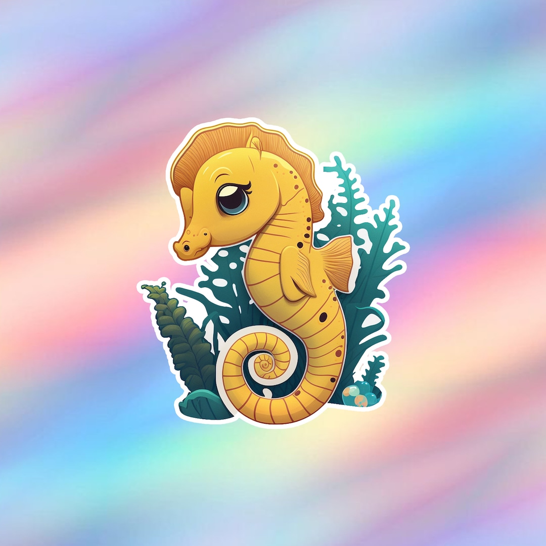 Cute Seahorse Sticker Kawaii Sea Horse Sticker Animal Vinyl Laptop