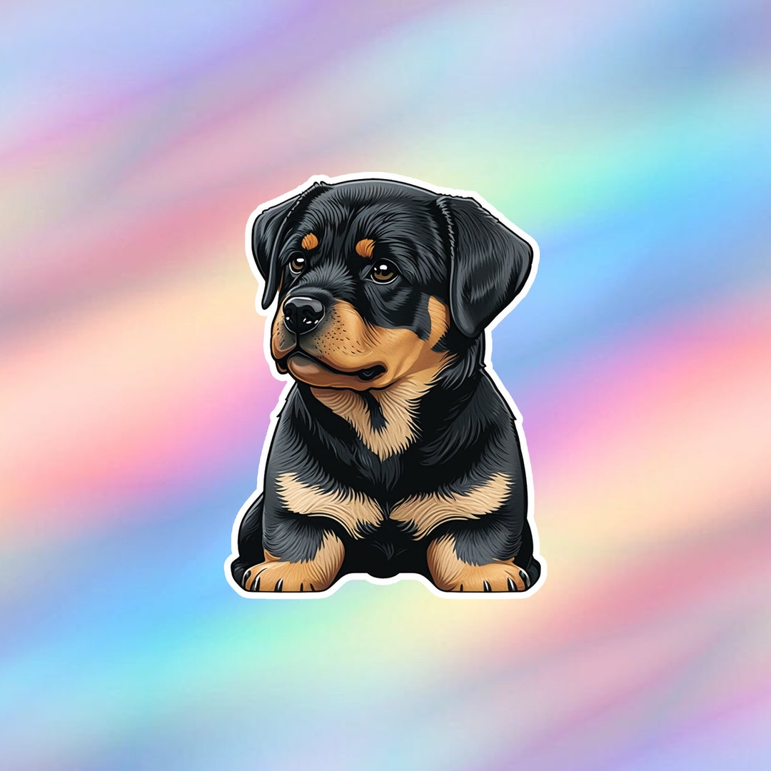 Cute Rottweiler Sticker Kawaii Rottweiler Sticker Vinyl Dog Laptop