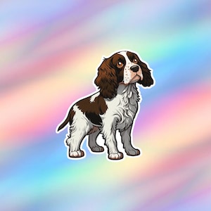 Niedlicher English Springer Spaniel Aufkleber Kawaii English Springer Spaniel Aufkleber Vinyl Hund Laptop Aufkleber Tier Wasserflasche Aufkleber Decal