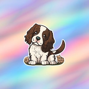 Niedlicher English Springer Spaniel Aufkleber Kawaii English Springer Spaniel Aufkleber Vinyl Hund Laptop Aufkleber Tier Wasserflasche Aufkleber Decal