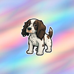 Niedlicher English Springer Spaniel Aufkleber Kawaii English Springer Spaniel Aufkleber Vinyl Hund Laptop Aufkleber Tier Wasserflasche Aufkleber Decal