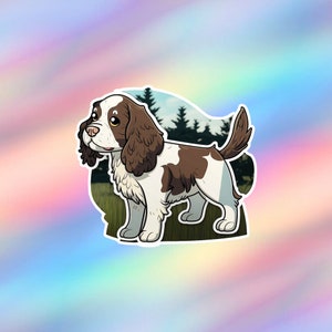 Niedlicher English Springer Spaniel Aufkleber Kawaii English Springer Spaniel Aufkleber Vinyl Hund Laptop Aufkleber Tier Wasserflasche Aufkleber Decal