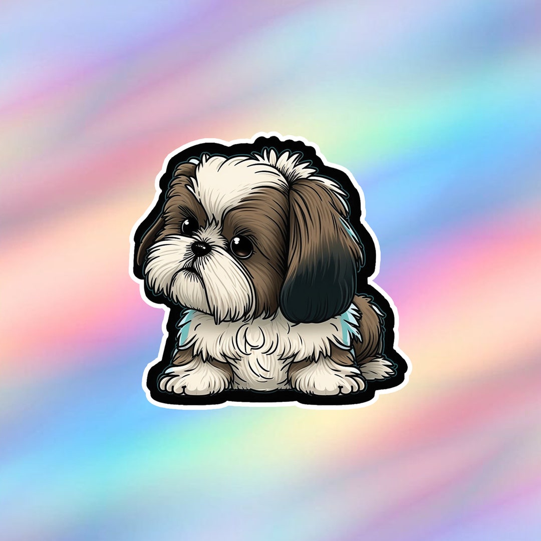 Cute Shih Tzu Sticker Kawaii Shih Tzu Sticker Dog Vinyl Laptop Sticker ...