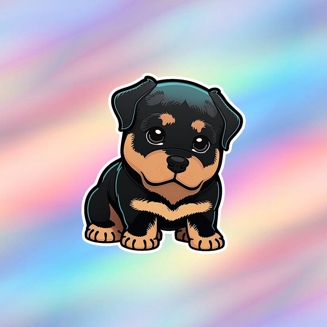 Cute Rottweiler Sticker Kawaii Rottweiler Sticker Vinyl Dog Laptop ...