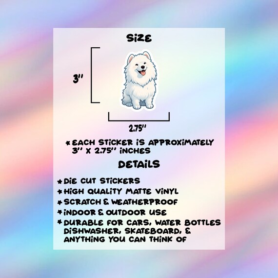 50 Stück Samoyed Aufkleber Pack – Wasserdichte Vinyl-Sticker Für Laptop, Auto, Fahrrad & Mehr