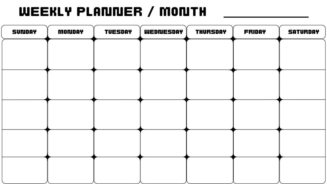 Weekly Planner [cosmic Font] - Etsy