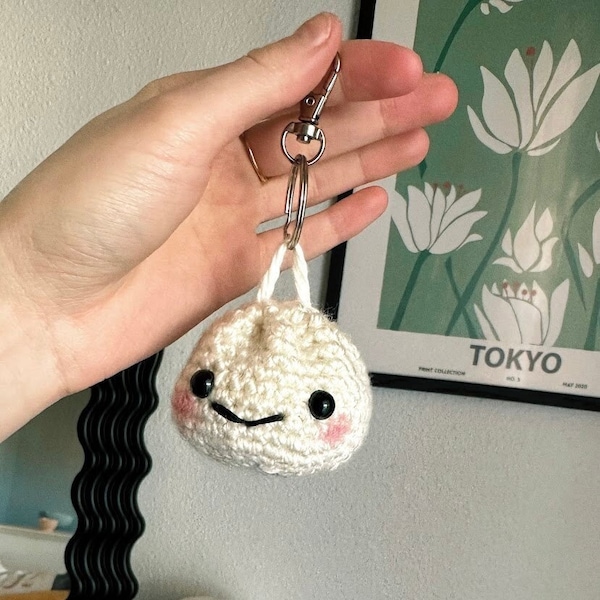 Bao Bun Keychain | adorable bag charm | crochet keychain | handmade bao bag charm | food keychain