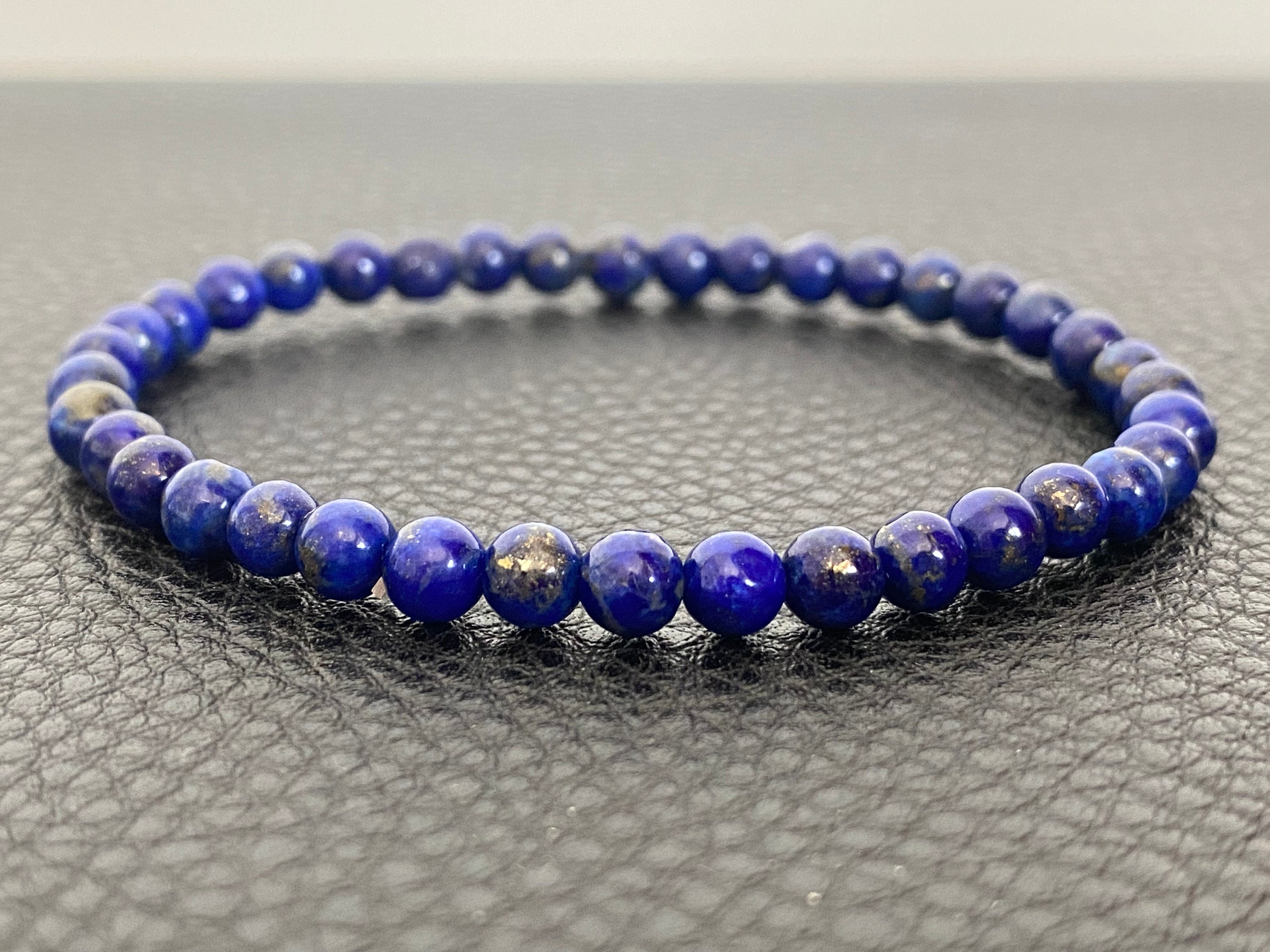 Lonnie 10mm BOYBEADS Natural Blue Lapis Lazuli Bead Bracelet for Men