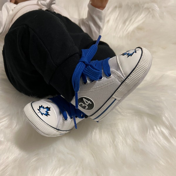 Toronto Hockey Baby Shoes, Sports Baby Shoes, Hockey Baby Shoes, Hard Sole Baby Shoes, Baby Sneakers