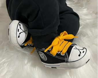 Pittsburgh Hockey Baby Shoes, Sports Baby Shoes, Hockey Baby Shoes, Hard Sole Baby Shoes, Baby Sneakers